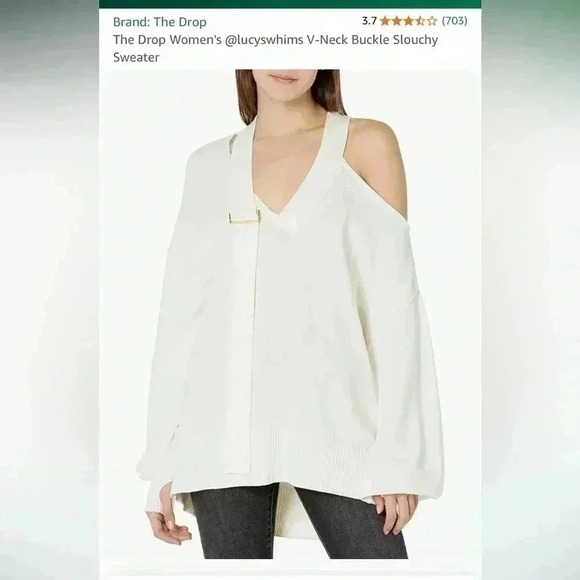 Vneck buckle slouchy sweater - Picture 6 of 8